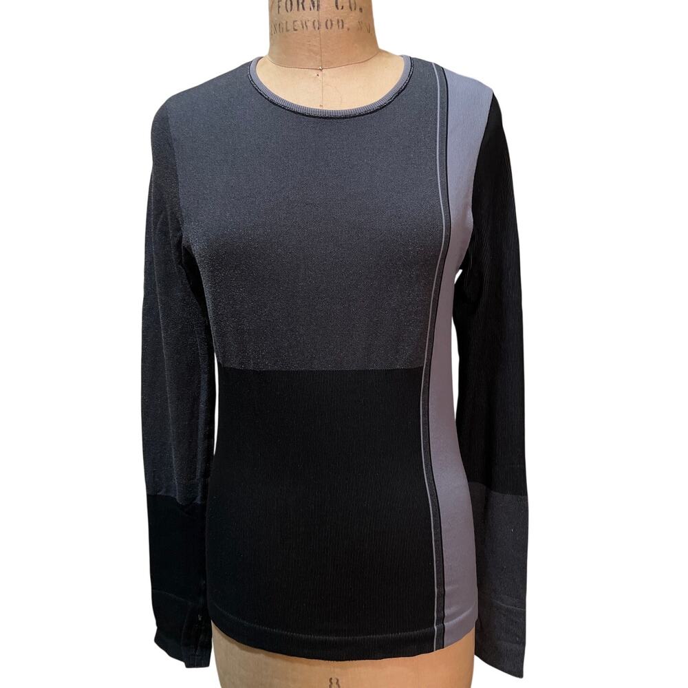 Derek Lam 10C X Athleta Color Block Pullover Activewear Long Sleeve Top Size L